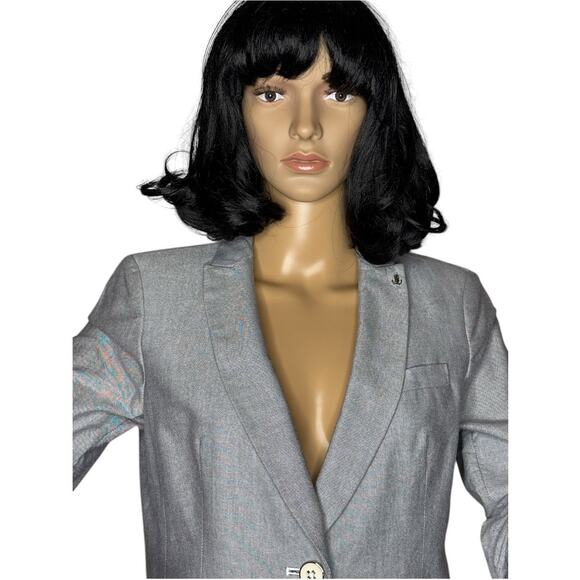 Tommy Hilfiger Two-Button Oxford Chambray Blazer blue preppy chic size 6 - Picture 2 of 16